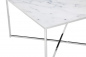 Preview: SalesFever Couchtisch 80x80x45 cm, Foliert in Marmoroptik Weiß, Gestell Chromfarben