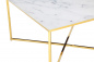 Preview: SalesFever Couchtisch 80x80x45 cm, Foliert in Marmoroptik Weiß, Gestell goldfarben