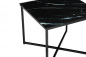 Preview: SalesFever Beistelltisch 50x50x42 cm, Foliert in Marmoroptik Schwarz, Gestell Schwarz