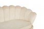 Preview: SalesFever Muschelsofa 3-Sitzer aus Samt Beige, Beine Chrom goldfarben, mit hohem Sitzkissen