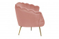 Preview: SalesFever Muschelsofa 3-Sitzer aus Samt Rose, Beine Chrom goldfarben, mit hohem Sitzkissen