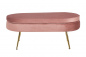 Preview: SalesFever Sitzpouf oval aus Samt Rose, Beine Chrom goldfarben, mit hohem Sitzkissen