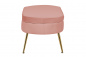 Preview: SalesFever Sitzpouf oval aus Samt Rose, Beine Chrom goldfarben, mit hohem Sitzkissen