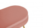 Preview: SalesFever Sitzpouf oval aus Samt Rose, Beine Chrom goldfarben, mit hohem Sitzkissen