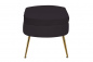 Preview: SalesFever Sitzpouf oval aus Samt Schwarz, Beine Chrom goldfarben, mit hohem Sitzkissen