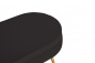 Preview: SalesFever Sitzpouf oval aus Samt Schwarz, Beine Chrom goldfarben, mit hohem Sitzkissen