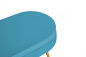 Preview: SalesFever Sitzpouf oval aus Samt Blau, Beine Chrom goldfarben, mit hohem Sitzkissen