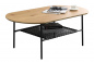 Preview: SalesFever Couchtisch 105x55 cm Natur/Schwarz, mit Ablagefläche aus Metall und Polyrattan