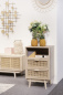 Preview: SalesFever Kommode 42x36 cm Rattangeflecht, 2 Schubladen, 1 offenes Fach