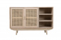 Preview: SalesFever Sideboard 100x36 cm Rattangeflecht, 2 Türen, 3 offene Fächer