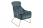 Preview: SalesFever Relaxsessel aus Samtvelours Blau, Gestell pulverbeschichtetes Metall messingfarben