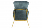 Preview: SalesFever Relaxsessel aus Samtvelours Blau, Gestell pulverbeschichtetes Metall messingfarben