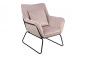 Preview: SalesFever Relaxsessel mit Samtbezug Rose, Gestell Metall Schwarz pulverbeschichtet