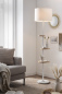 Preview: SalesFever Stehleuchte mit 3 Holzablagen, mit Gestell aus Metall und Stoffschirm