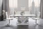 Preview: SalesFever Essgruppe 5 tlg. 160/200x90 cm, Esstisch MDF/Glas, Esszimmerstuhl Weiß, besteht aus 1x395721+1x399613