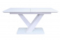 Preview: SalesFever Essgruppe 5 tlg. 160/200x90 cm, Esstisch MDF/Glas, Esszimmerstuhl Weiß, besteht aus 1x395721+1x399613