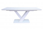 Preview: SalesFever Essgruppe 5 tlg. 160/200x90 cm, Esstisch MDF/Glas, Esszimmerstuhl Weiß, besteht aus 1x395721+1x399613