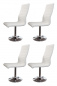 Preview: SalesFever Essgruppe 5 tlg. 160/200x90 cm, Esstisch MDF/Glas, Esszimmerstuhl Weiß, besteht aus 1x395721+1x399613
