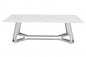Preview: SalesFever Couchtisch 110x60 cm, Tischplatte in Marmoroptik, Gestell Chrom