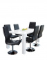 Preview: SalesFever Esszimmerstuhl schwarz Kunstleder-Optik 4er Set, 360° drehbar, verchromtes Metall