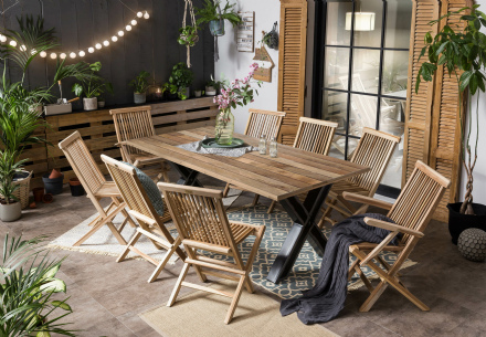 Möbilia Gartensessel, 2er-Set, Teak aus Teakholz , in der Farbe natur 11020005