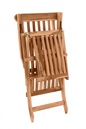Möbilia Liegestuhl mit Fußstütze, Teak aus Teakholz , in der Farbe natur 11020008