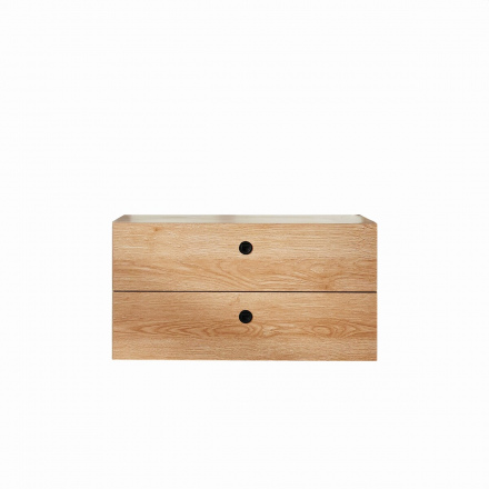 Möbilia Regal-Set aus MDF mit Akazie-Dekor, Gestell Metall , in der Farbe Böden natur, Gestell schwarz 12020073