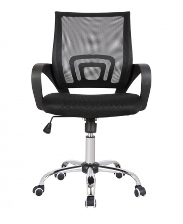 Möbilia Bürostuhl, schwarz/grau aus Metall verchromt, Kunstleder-Optik + Mesh , in der Farbe schwarz/grau, silber 14020002