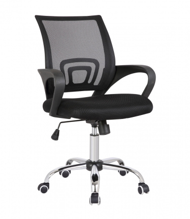 Möbilia Bürostuhl, schwarz/grau aus Metall verchromt, Kunstleder-Optik + Mesh , in der Farbe schwarz/grau, silber 14020002