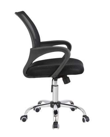 Möbilia Bürostuhl, schwarz/grau aus Metall verchromt, Kunstleder-Optik + Mesh , in der Farbe schwarz/grau, silber 14020002