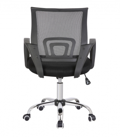 Möbilia Bürostuhl, schwarz/grau aus Metall verchromt, Kunstleder-Optik + Mesh , in der Farbe schwarz/grau, silber 14020002