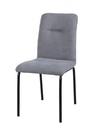 Möbilia Stuhl, 2er-Set aus Bezug Stoff, Gestell pulverbeschichteter Stahl , in der Farbe Bezug hellgrau, Gestell matt schwarz 17020000