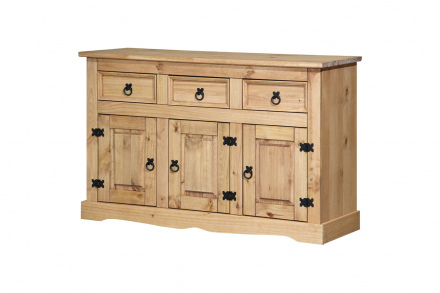 Möbilia Sideboard aus Kiefer massiv , in der Farbe honigfarbig, gewachst 19020030