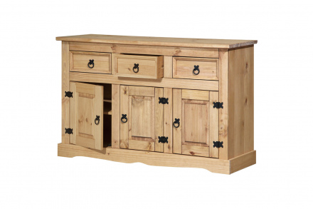 Möbilia Sideboard aus Kiefer massiv , in der Farbe honigfarbig, gewachst 19020030