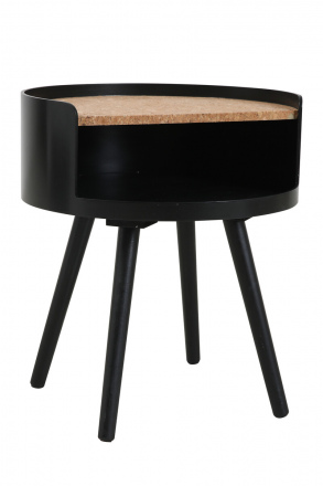 Möbilia Beistelltisch aus MDF mit Kork, Pinie , in der Farbe natur, schwarz 28020048