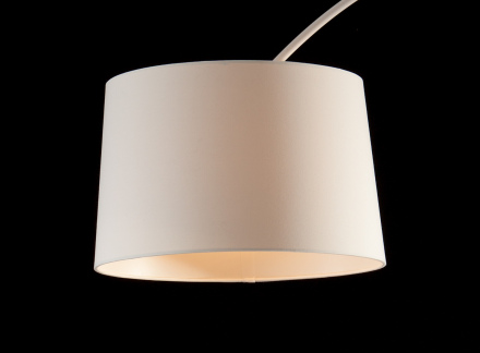 SalesFever Bogenlampe 205 cm weiß, Dimmschalter, Ø Lampenschirm 40cm, echter Marmorfuß
