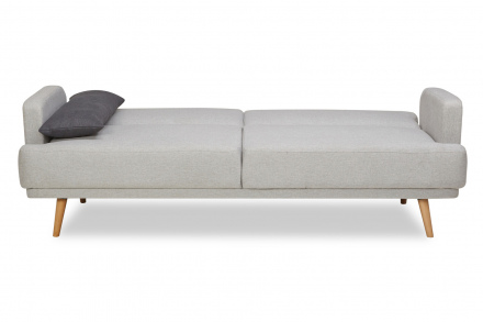 SalesFever 3-Sitzer Sofa Webstoff Grau, mit Schlaffunktion, inkl. Zierkissen