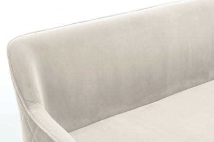 SalesFever Sitzbank 160 cm Samt Creme, mit Armlehnen und Rückensteppung