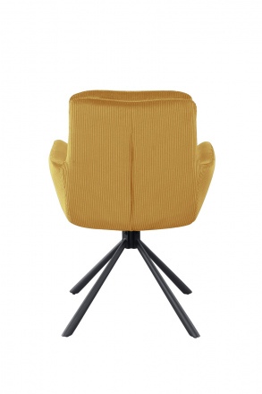SalesFever Armlehnstuhl in Cord-Optik Gold, mit 360° Drehfunktion