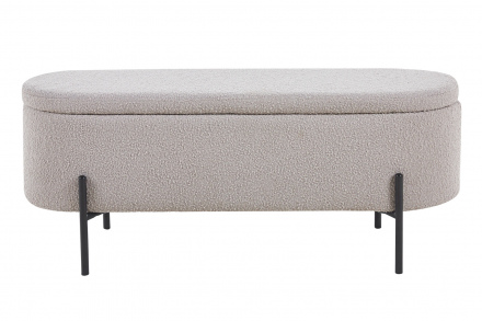 SalesFever Bettbank mit Stauraumfunktion Taupe, aufklappbar, bezogen mit Bouclé Stoff