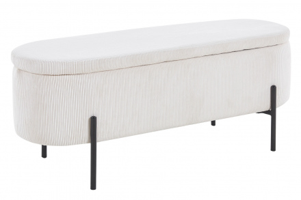 SalesFever Bettbank mit Stauraumfunktion Beige, aufklappbar, Bezug in Cord-Optik