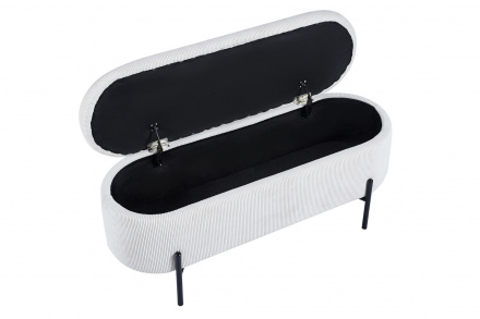 SalesFever Bettbank mit Stauraumfunktion Beige, aufklappbar, Bezug in Cord-Optik