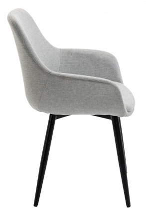 SalesFever Essgruppe 5 tlg. 160x90 cm, Esstisch Nussbaum, Esszimmerstuhl hellgrau bestehend aus 1x371787+2x396025