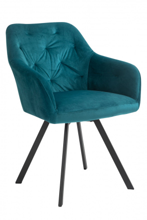 SalesFever Essgruppe 5 tlg. 180x90 cm, Esstisch Nussbaum, Esszimmerstuhl türkis bestehend aus 1x371794+4x396520