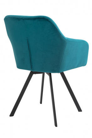SalesFever Essgruppe 5 tlg. 180x90 cm, Esstisch Nussbaum, Esszimmerstuhl türkis bestehend aus 1x371794+4x396520