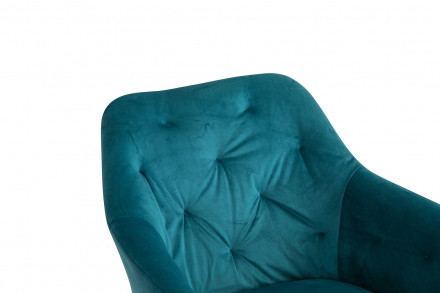 SalesFever Essgruppe 5 tlg. 180x90 cm, Esstisch Nussbaum, Esszimmerstuhl türkis bestehend aus 1x371794+4x396520