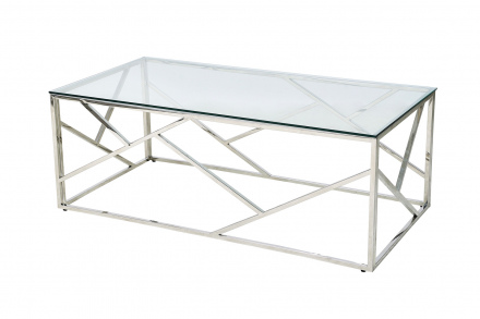 SalesFever Couchtisch Silber 120x60 cm, mit Design-Gestell in Stainless Steel