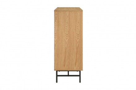 SalesFever Kommode 80 cm Eiche Echtholzfurnier, mit 4 Regalböden