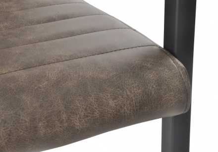 SalesFever Esszimmerstuhl 2er Set dunkelbraun Kunstleder-Optik, 100% Polyurethan, schwarz lackiertes Gestell