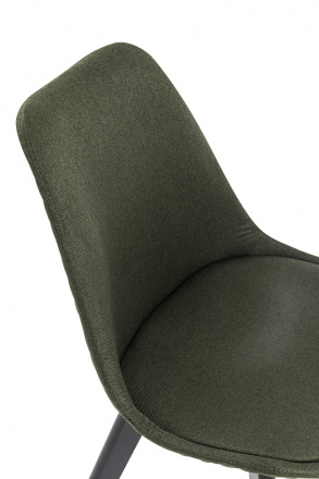 SalesFever Stuhl 2er Set grün Textil, 100% Polyester, mit Wabensteppung, Stuhlbeine massive Buche schwarz gebeizt